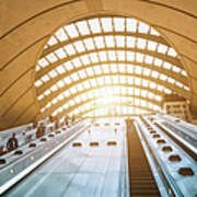 Commuter Going To Work At Canary Wharf Poster