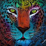 Content Leopard Poster