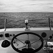 Controls On The Flybridge Deck Of A Charter Fishing Boat In The Gulf Of Mexico Out Poster