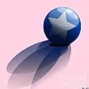 Blue Ball Decorated With Star Poster