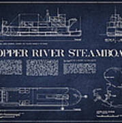 Copper River Steamboats Blueprint Poster