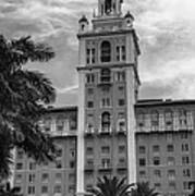 Coral Gables Biltmore Hotel In Black And White Poster