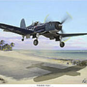 Corsair Takeoff Vf-17 Jolly Rogers Poster