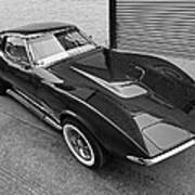 Corvette C3 1968 In Black And White Poster