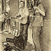Country In The French Quarter - Paint Sepia Poster