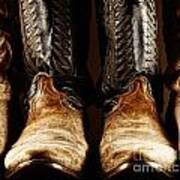 Cowboy Boots In High Contrast Light Poster
