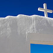 Cross On White Church Poster