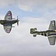 Cruising Spitfire And Mustang Poster