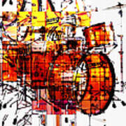 Cubist Drums Poster