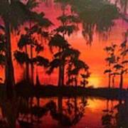 Cypress Swamp At Sunset Poster
