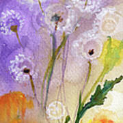 Dandelion Puff Balls Watercolor Poster