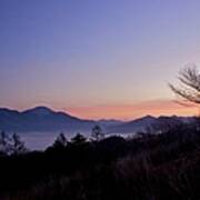 Dawn At Lake Yamanaka Poster