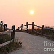 Day's End On The Boardwalk At Marconi Beach In Wellfleet Ma Poster