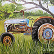 Dena's Blue Tractor Poster