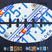 Denver Broncos Football License Plate Art Poster