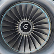 Detail View Of Jet Engine Of Airplane Poster