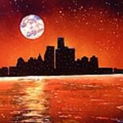 Detroit Skyline Poster
