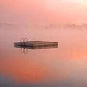 Distant Dock At Sunrise Poster