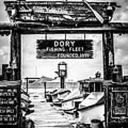 Dory Fishing Fleet Market Black And White Picture Poster