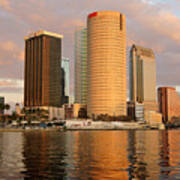 Downtown Tampa At Dusk On Hillsborough River Poster