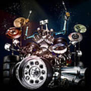 Drum Machine - The Band's Engine Poster