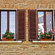 Dueling Windows Of Tuscany Poster