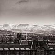 Edinburgh Views Towards Snow Capped Mountains Poster