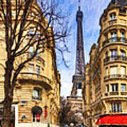 Eiffel Tower And The Streets Of Paris Poster