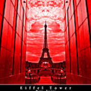 Eiffel Tower In Red Poster