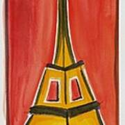 Eiffel Tower Orange And Yellow Poster