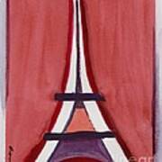 Eiffel Tower Red White Poster