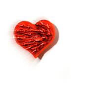Electric Red Heart On A White Background Poster