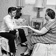 Elvis Presley And His Mother Gladys 1956 Cropped Poster