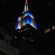 Empire State Building At Night Poster