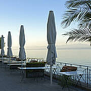 Empty Promenade In The Morning Meersburg Lake Constance Poster