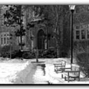 Ettinger Snow Scene - Border Bw Poster