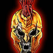 Evil Spartan Skull Poster
