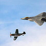F-22 And P-51 Heritage Flight Poster