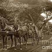 Family Out Carriage Ride On The 17 Mile Drive In Pebble Beach Circa 1895 Poster