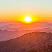 Fantastic Sunset In The Great Smoky Mountains Poster