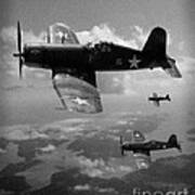Faux Wwii Corsair Photo Poster