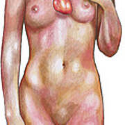 Female Body With Heart Poster