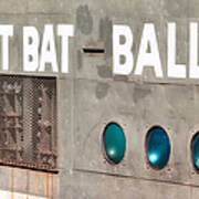 Fenway Park At Bat - Ball Scoreboard Poster