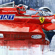 Ferrari 126c Silverstone 1981 British Gp Gilles Villeneuve Poster