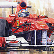 2011 Ferrari 150 Italia Fernando Alonso F1 Poster