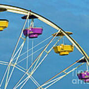 Ferris Wheel Rotating Upright Wheel With Passenger Cars Poster