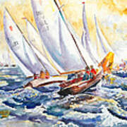 Fight At The Mark - Folkboats Tacking Poster