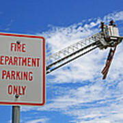 Fire Department Parking Only Poster