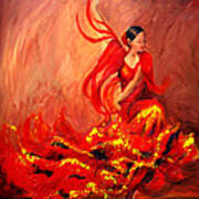 Fire Of Life Flamenco Poster