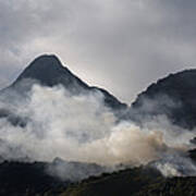 Fire Used To Herd Cattle Andes Mts Poster